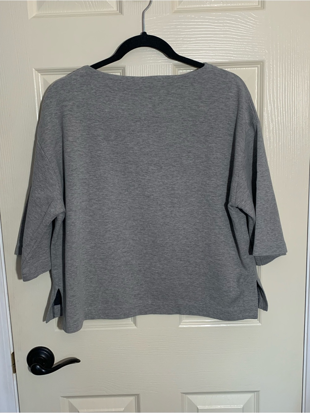 Uniqlo Grey Short Sleeve Boxy Top with Side Slits